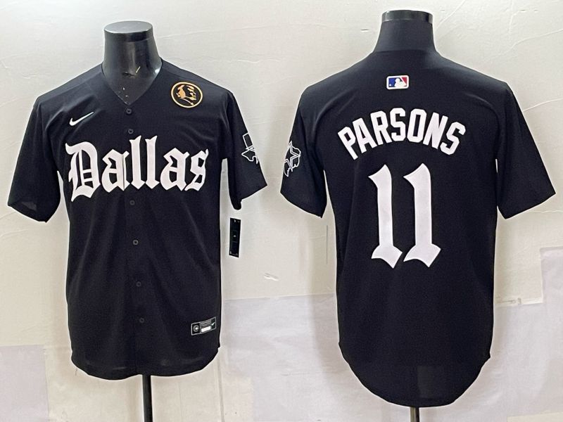Men 2025 Nike Dallas Cowboys #11 Parsons Black 5th generation Joint Name Limited NFL Jersey 05->dallas cowboys->NFL Jersey